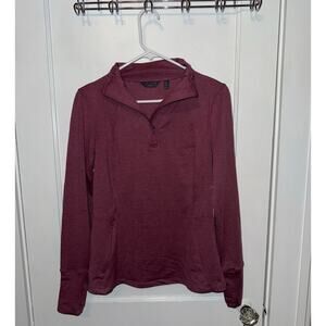 New Danskin Women's Melange Half Zip Heather Mauve size S